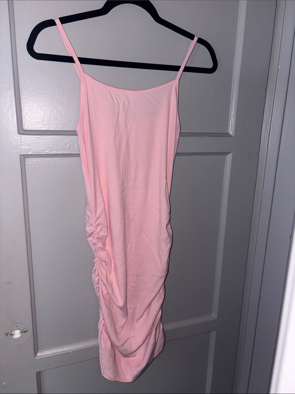 Macy's Light Pink Spaghetti-Strap Ruched Midi Dress